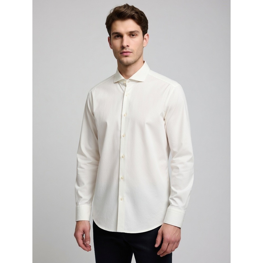 HUGO BOSS Jason Slim Fit White Pique Cotton Dress Shirt 15.5 39 Mens 50445510